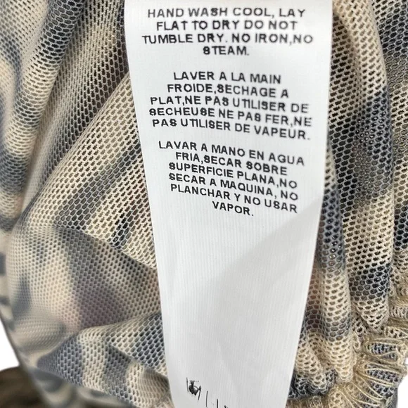 NWT Karen Kane Top Size M Animal Print Sheer Ruche Stretchy Y2K Long Sleeve - Picture 6 of 6